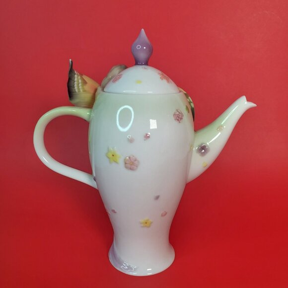Butterfly Fairy Teapot – Fine Bone China, Art Nouveau Style - Picture 4 of 10